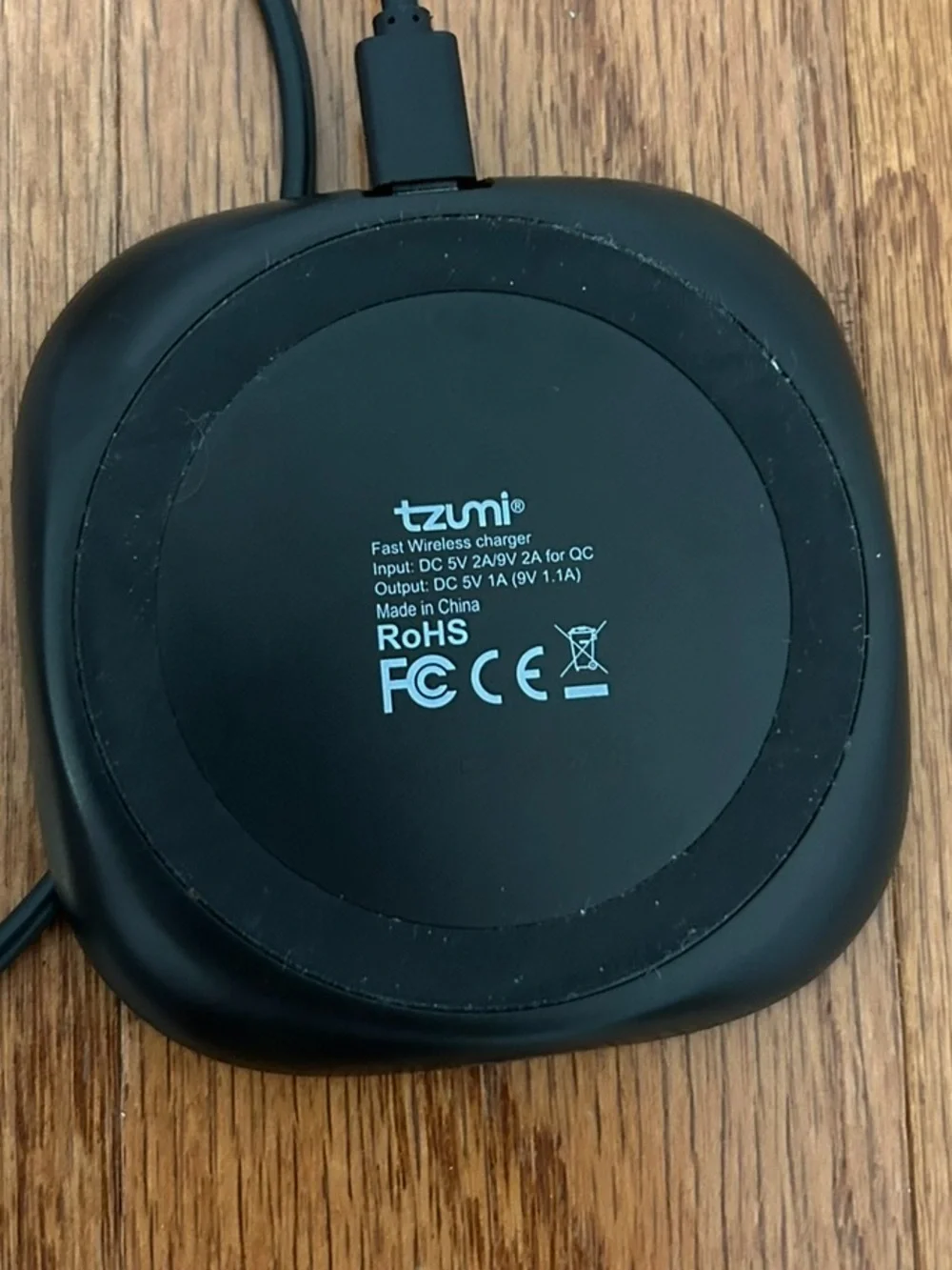 Tzumi Fast Wireless Charging Pad — Black